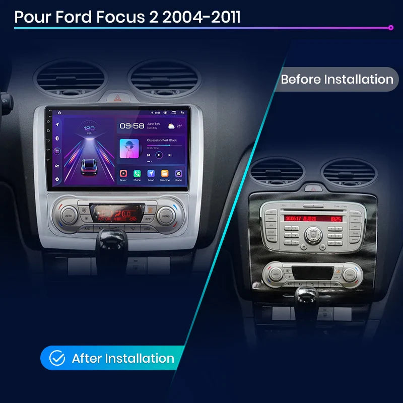 Junsun CarPlay Android Auto do Ford Focus 2 3 Mk2 Mk3 2004-2011