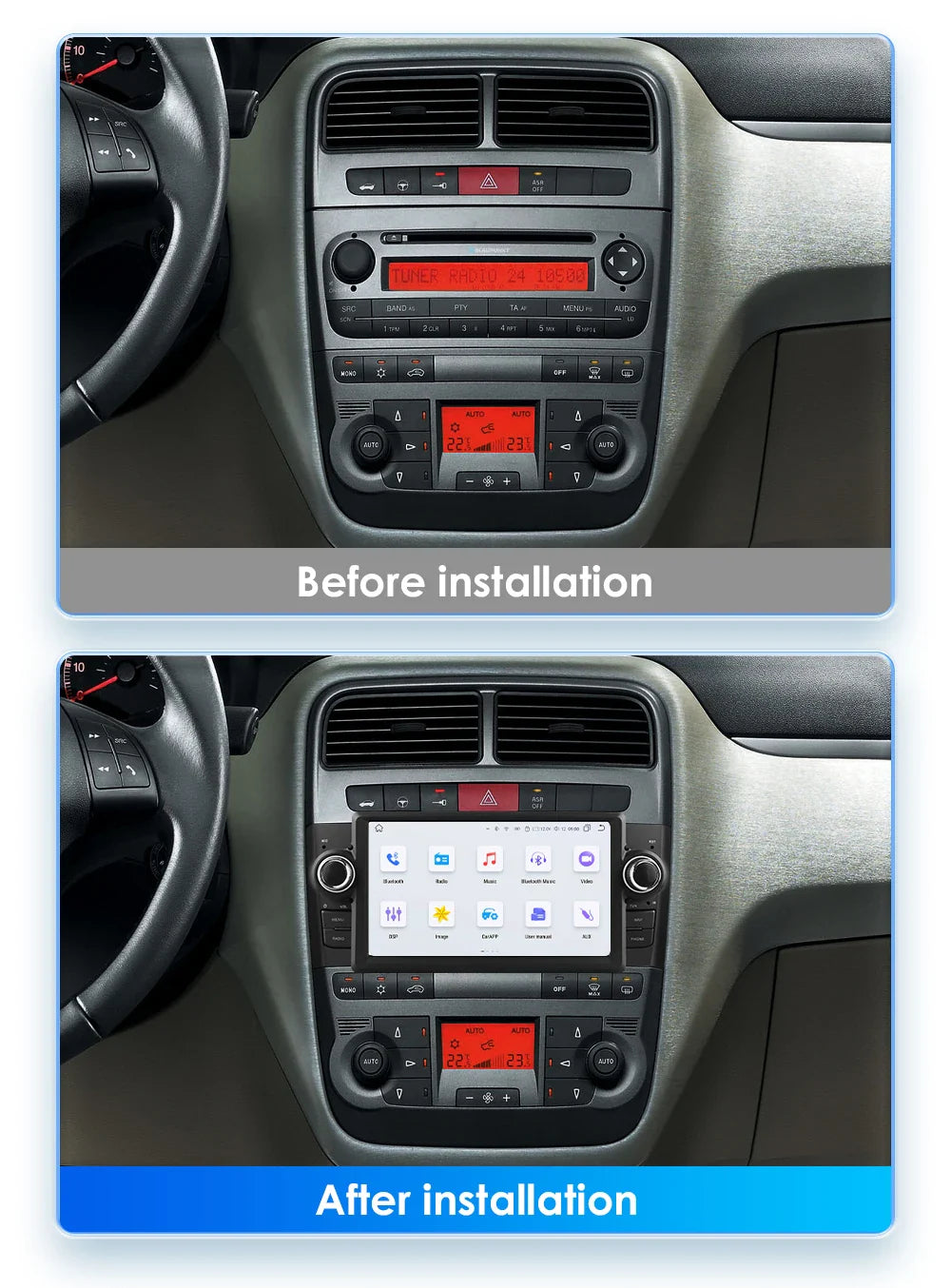Hizpo Octa Core 7862 radio samochodowe do FIAT Grande Punto 2007-2012