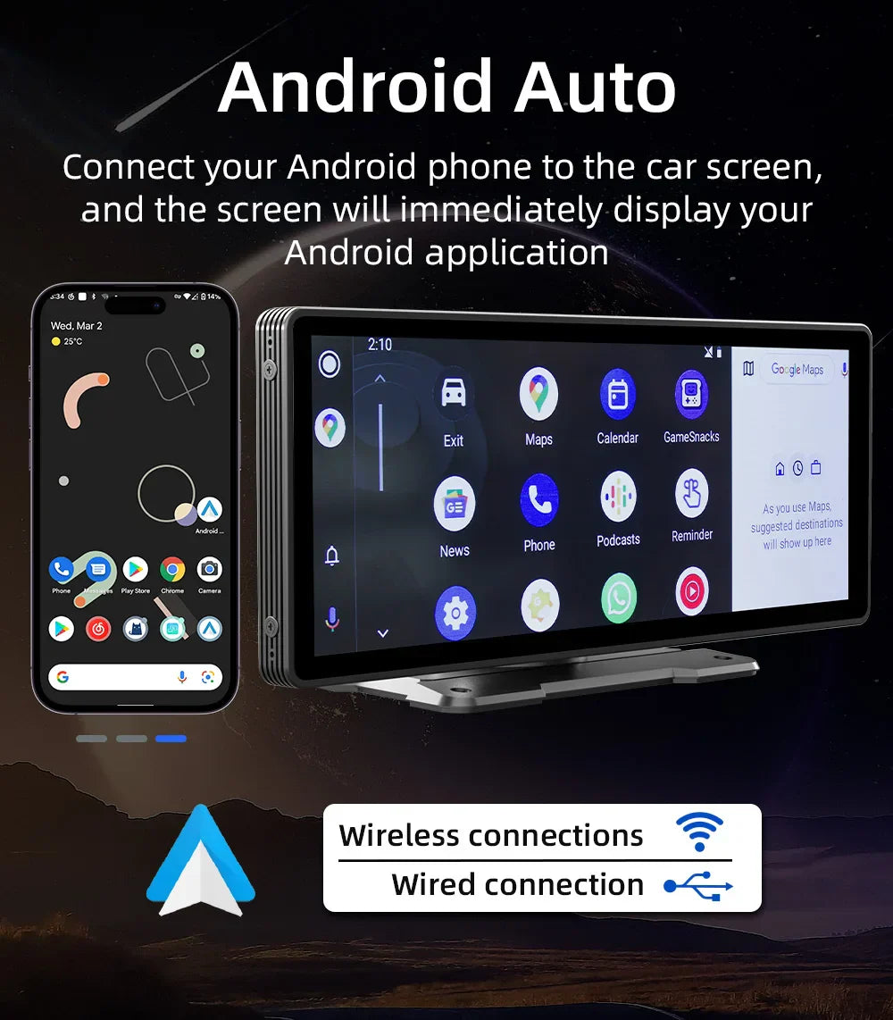 Uniwersalny 10,26” ekran Carplay – radio multimedialne